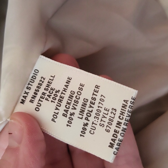 Max Studio Faux Leather jacket Cream - Picture 6 of 6